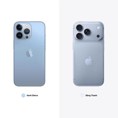 Sắc xanh giữa 13 Pro và 18 Pro. Năm nay Apple dịch Glacier thành Băng Thanh nghe nó sang nó quý...