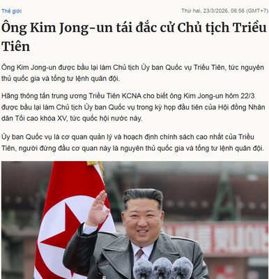 Chúc mừng anh guộc tài năng xuất chúng đã đắc cử chức vụ cao trong lãnh đạo Triều Tiên.