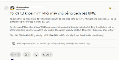 ⚠️ BẬT UFW ĐỂ CHẶN NGƯỜI TA - AI NGỜ TỰ CHẶN LUÔN MÌNH!