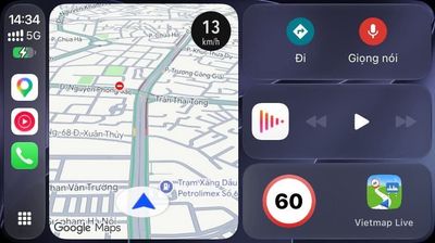 Các bác dùng Vietmap Live nhớ bật widget trên Carplay xem cho tiện nhé
