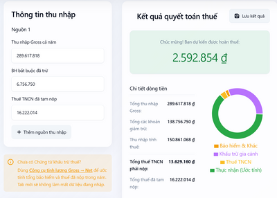Một công cụ nhỏ giúp Mọi Người tính số tiền thiếu hay dư trong kỳ quyết...