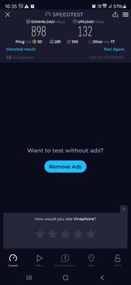 Speed Test Vg Tính ra từ lúc biết xài 5G đến giờ không có bữa nào nó lên cao cao xíu ...