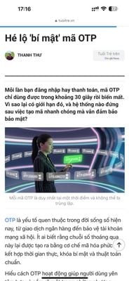 Thông tin mã OTP