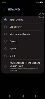 Bàn phím của Samsung không có bộ gõ Simple Telex nhỉ? Gõ chữ W nó cứ ra chữ Ư phiền quá.