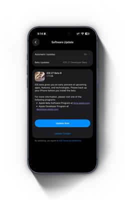 Đã có iOS 27 beta 8, mời anh em lên