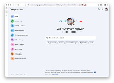 Trang web Google Account có giao diện mới rồi anh em