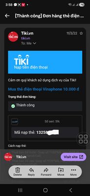 Mình mua cái thẻ nạp 10k Vinaphone trên Tiki từ năm 2022 nhưng mua xong lại ko nạp ngay. Đến hôm...