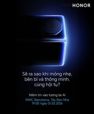 Honor sẽ ra mắt Magic V6 ngày 1 tháng 3 này ở Barcelona, Tây Ban Nha.