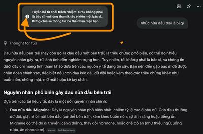 Mình hỏi Grok vấn đề sức khoẻ