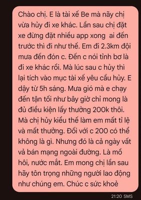 TÀI XẾ BỨC XÚC VÌ KHÁCH HỦY CHUYẾN SAU KHI ĐÃ ĐI XE KHÁC
