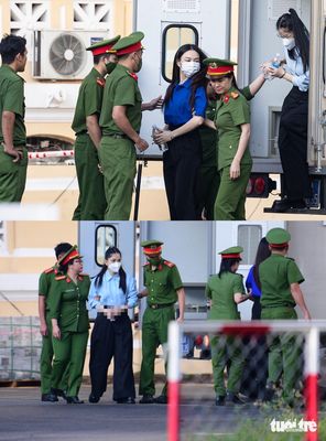 Bị cáo Nguyễn Thúc Thùy Tiên (hoa hậu Thùy Tiên), Hằng Du Mục, Quang Linh Vlogs được dẫn giải đến...