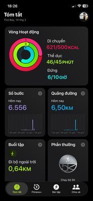 ⌚️Thành quả một buổi chạy bộ cùng Apple Watch trong ngày Valentine ❤️