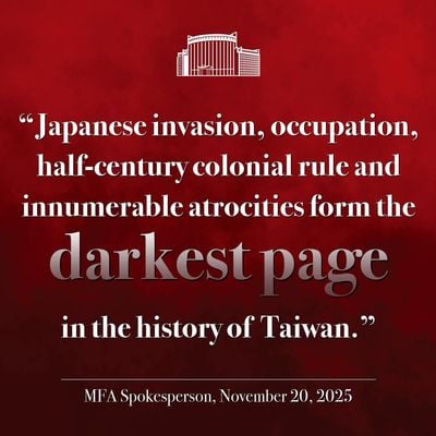 Người phát ngôn Mao Ning đăng lên X rằng Nhật Bản “chiếm đóng và đàn áp Đài Loan suốt nửa...