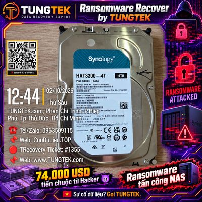 Ransomware tấn công NAS — Hacker đòi 74.000 USD