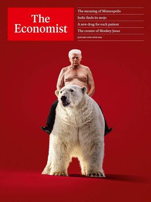 ⚡️ Tạp chí The Economist đã công bố trang bìa mới, trong đó Tổng thống Trump cưỡi một con gấu...