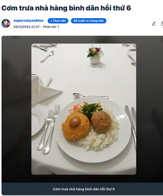 vô nhà hàng bình dân ăn dĩa cơm AI theo kiểu tây, no cành hông hahaha