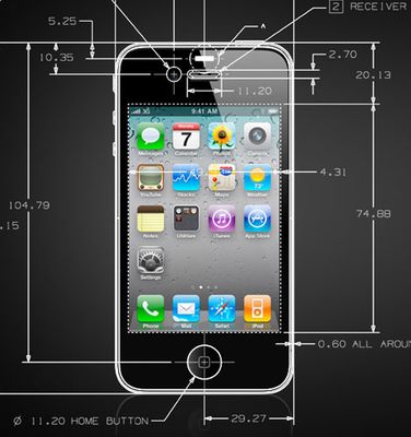 Tỉ lệ vàng iPhone 4/4s thời Jobs & Jony ive