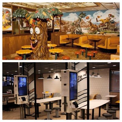 Cách trang trí của cửa hàng McDonald's những năm 1980 và ngày nay