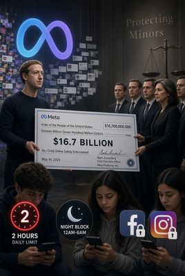 Meta đồ ý trả tiền, giới hạn giờ sử dụng, tắt thông bào và khoá truy cập trẻ em vào Facebook và...