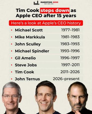 Trước steve job và tim cook nổi bật thì Apple đã trải qua nhiều CEO khác rồi. :D