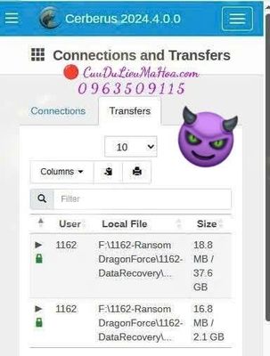 "Chuyến hàng" Database bị mã hóa bởi DragonForce đang được hồi sinh trị giá dưới 1 Tỷ, cụ...