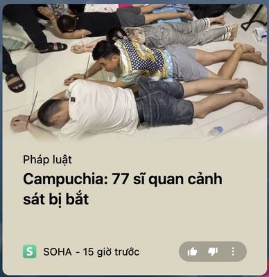 Người phát ngôn Bộ Nội vụ Campuchia Ren Ratana cho biết Campuchia đã bắt giữ và sa thải 77 sĩ...