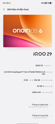 Vivo Iqoo Z9 đã lên orian os 6 vẫn chạy mượt như xe Novo 4 . ..  :v