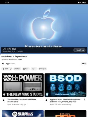 Apple lên lịch sự kiện iPhone 9/9 trên YouTube rồi nè anh em, bấm hẹn giờ thôi!!