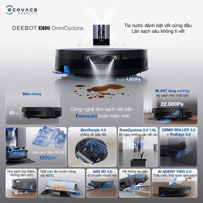 Những điểm nổi bật của DEEBOT X12 OmniCyclone