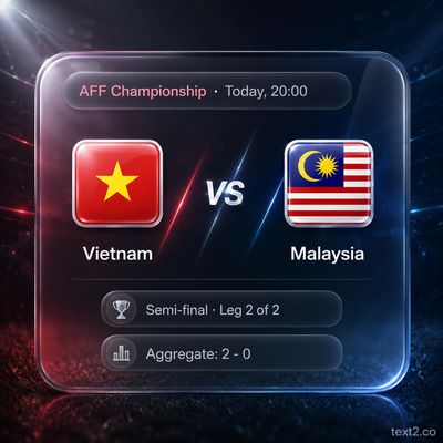 Việt Nam vs Malaysia – Bán kết lượt về ASEAN Championship 2026 (ASEAN Hyundai Cup / AFF Cup 2026)
