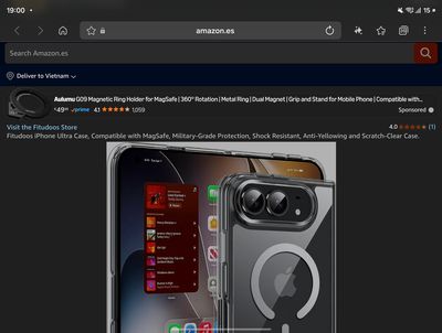 Case trong cho iPhone Ultra đã bán trên Amazon