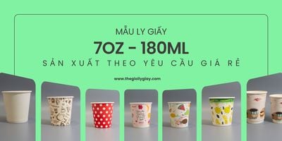 ☕ Ly giấy 7oz - 180ml dùng một lần, giá rẻ – chất lượng tại Thế Giới Ly Giấy