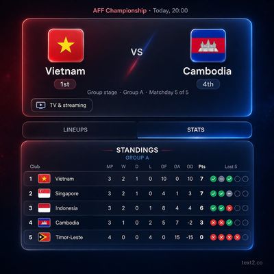 Vietnam - Campuchia | Vòng bảng Aff Cup 2026