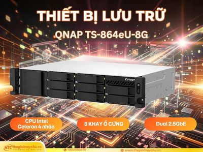QNAP TS-864eU-8G: SIÊU PHẨM LƯU TRỮ RACKMOUNT "CHÂN NGẮN" – HIỆU NĂNG DÀI!