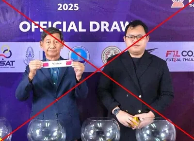 Chủ nhà Thái Lan nhầm cờ Việt Nam sang Trung Quốc ở lễ bốc thăm giải U19 futsal Đông Nam Á 2025,...
