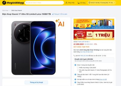 Hết hàng tạm thời cho chiếc điện thoại 49,990 triệu VNĐ :D