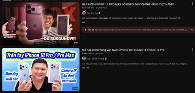 Thấy Vinh Xô, Duy Luân, Duy Thẩm, Báo VnExpress .... trên tay iPhone 18 Promax ầm ầm rồi mà...