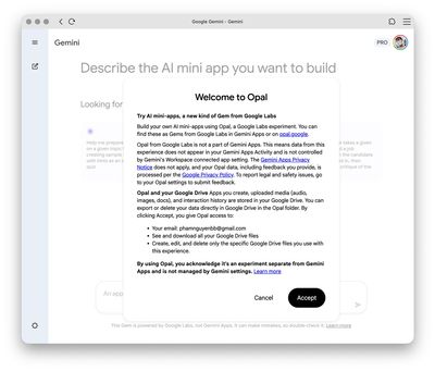 Người dùng Gemini đã có thể tạo mini app ngay trong ứng dụng web