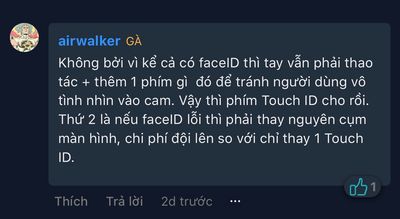 Bạc quan điểm với gà khi được hỏi Macbook cần trang bị Face ID ko