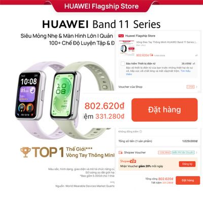 800k cho Huawei Band 11 phiên bản nhôm. Đêm qua giá tốt hơn 1 chút và mã giảm đang hết nhanh. Anh...