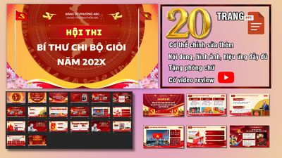 Slide Hội thi Bí thư Chi bộ giỏi 20 trang. Nguồn: tranhdecors.com