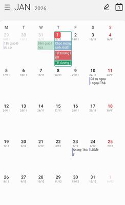 Mình có lưu lịch dỗ cỗ theo lịch âm, mình muốn lặp lại đúng ngày theo lịch âm, thao tác trên...