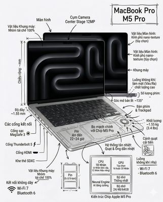 Thông số kỹ thuật MacBook Pro M5 Pro