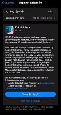 LÊN 18.2 BETA BẢN PUBLIC.