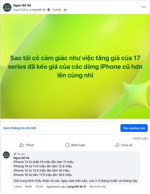 Tự nhiên tháng này thấy iPhone cũ tăng giá anh em ạ