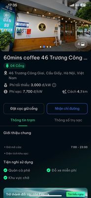60’ CAFE TRIỂN KHAI TRẠM SẠC XE MÁY ĐIỆN EVSAFE TẠI 2 CƠ SỞ CÙNG LÚC