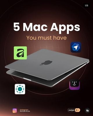 TOP 5 ứng dụng macOS bạn nên có, theo Instagram của Roman Khaneichuck, bạn dùng bao nhiêu trong...