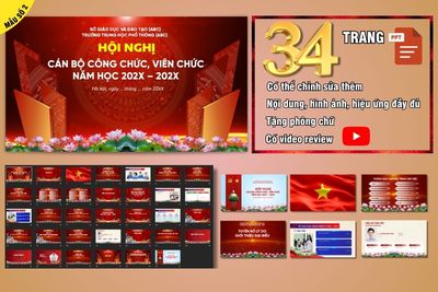 Slide PowerPoint Hội nghị cán bộ Công chức, Viên chức, Người lao động. Nguồn: tranhdecors.com