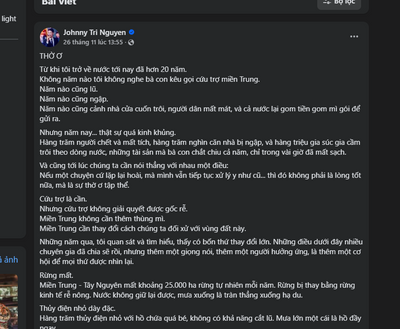 Vừa đọc được bài của Johnny Tri Nguyen. Hiếm có người trong giới showbiz nói thẳng về các vấn đề...