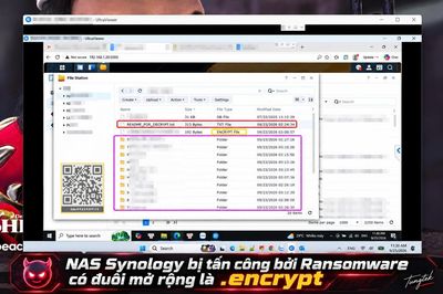 Một NAS  không may mắn bị tấn công mã hóa Ransomware có đuôi mở rộng sau mã hóa .encrypt....
